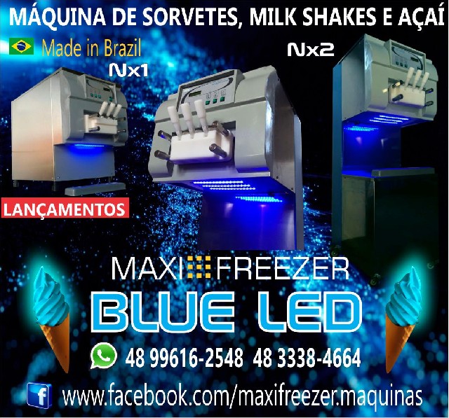 Foto 1 - Maquina de sorvete maxi freezer blue led 2018